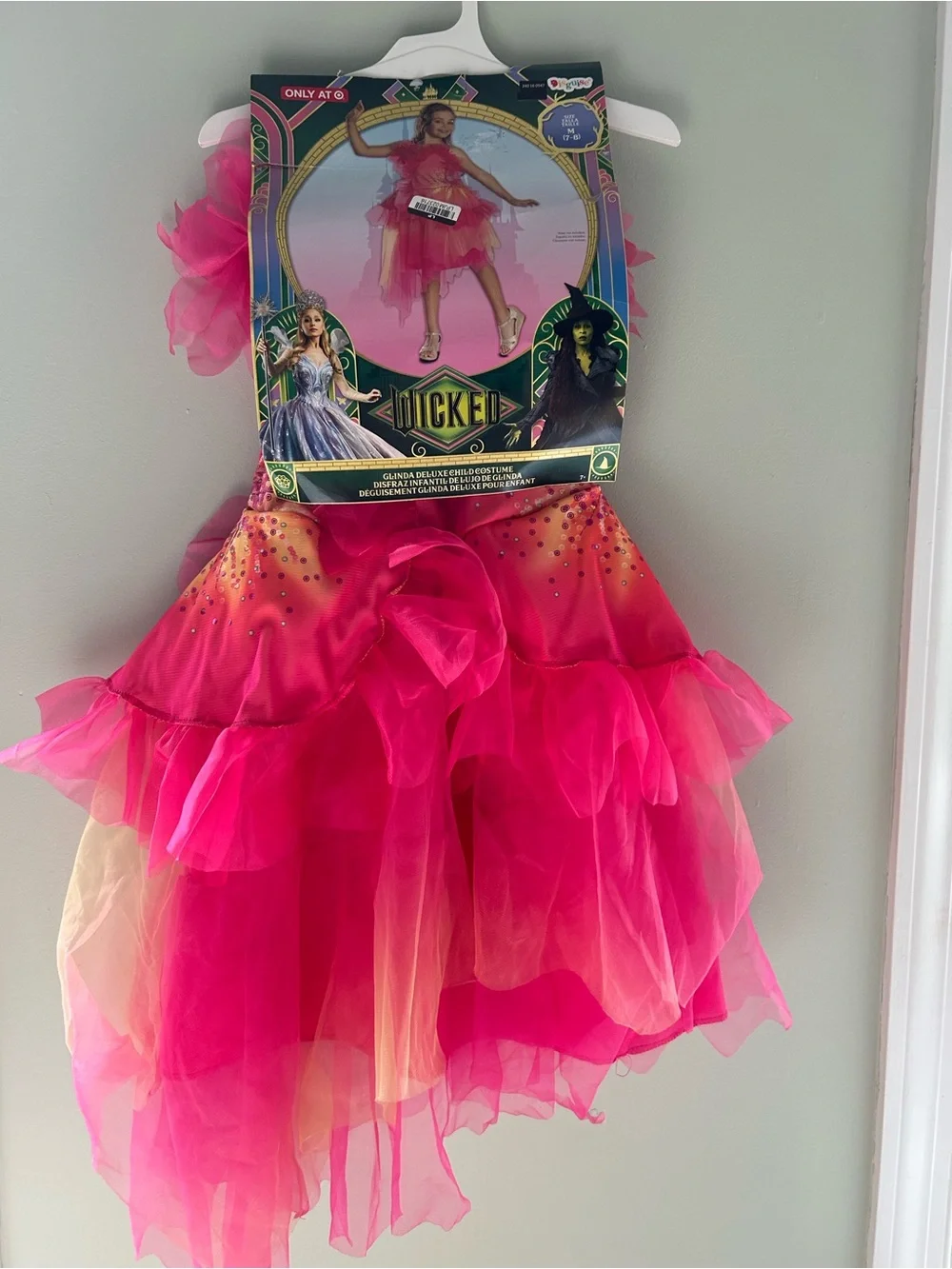 Wicked Glinda-Inspired Girls' Pink Tulle Costume Dress - 7/8